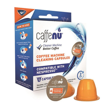 Genuine Caffe Nu Nespresso Coffee Machine Cleaning Pod Capsules (pack of 5x3g)