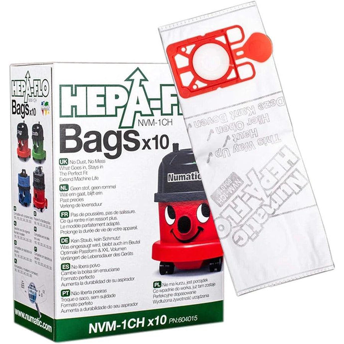 Genuine Numatic Henry Vacuum Bags Hepa-flo NVM-1CH (pack of 10)