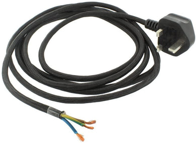 Universal Black Steam Iron Mains Power Cable with UK Plug